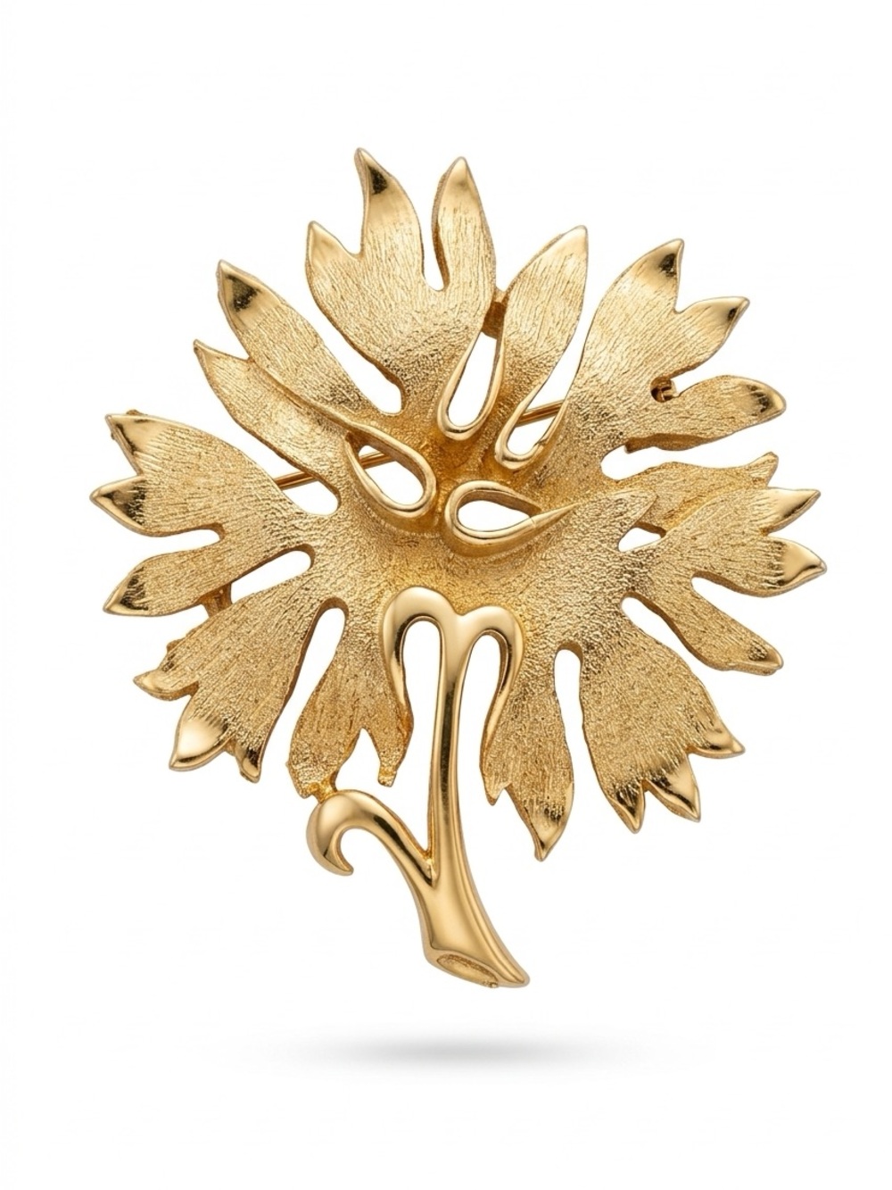Vintage Gold Floral Statement Brooch - Women's Accessories